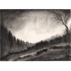 Ink Imperial painting, 'First Light, Y Mynnydd Du' by Barry Martin Andrews
