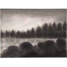 Ink Imperial painting, 'Llyn Llewelyn & Y Garn, Beddgelert' by Barry Martin-Andrews