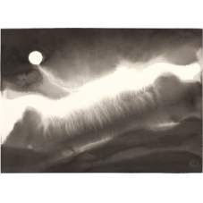 Ink Imperial painting,'Moonlit Ridge II' by Barry Martin Andrews