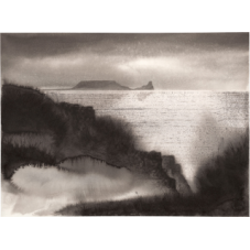 Ink Imperial painting, 'Pen Pyrod, Rhossili' by Barry-Martin-Andrews