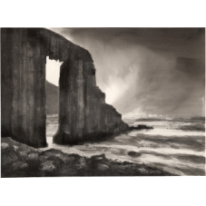 Ink Imperial painting, 'Skrinkle Haven, Pembrokeshire' by Barry Martin Andrews